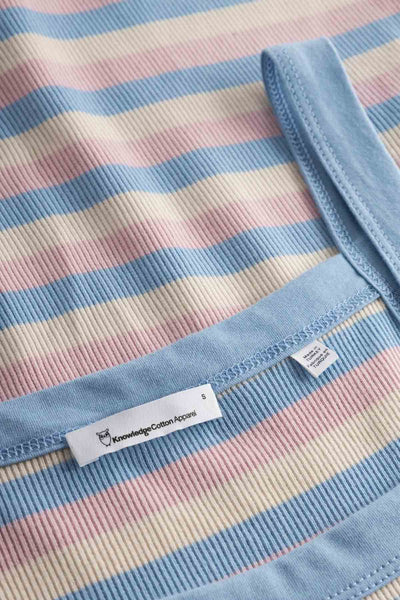 Striped Rib Strap Top - Knowledge Cotton Apparel