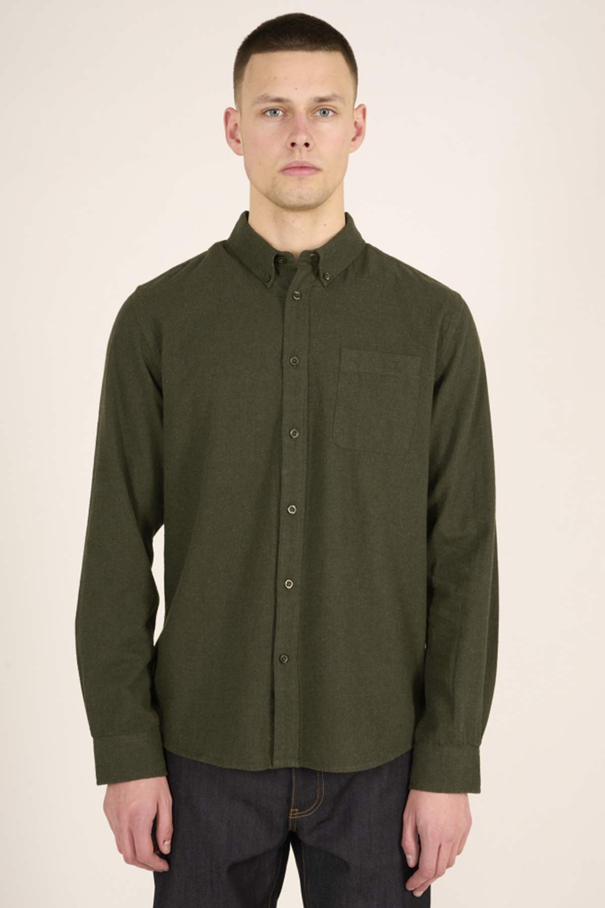 Chemise Melange Flannel Custom fit - Knowledge Cotton Apparel